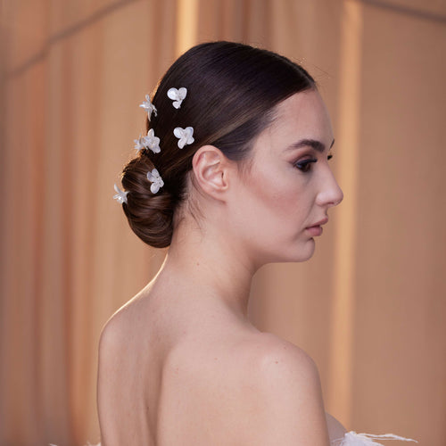 7-Piece Crystal Resin Flower Hair Pins