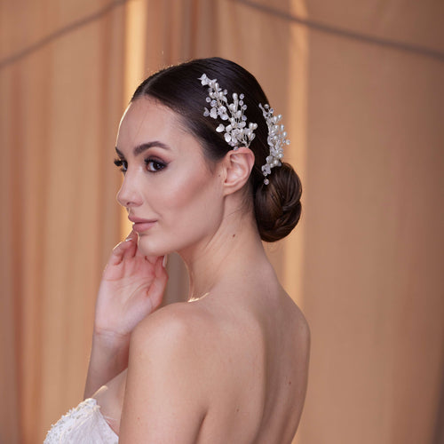 2-Piece Crystal Beaded Hair Vine Set